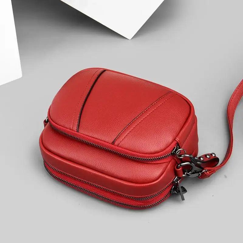 Stylish Soft Leather Crossbody Shoulder Bag with Adjustable Strap