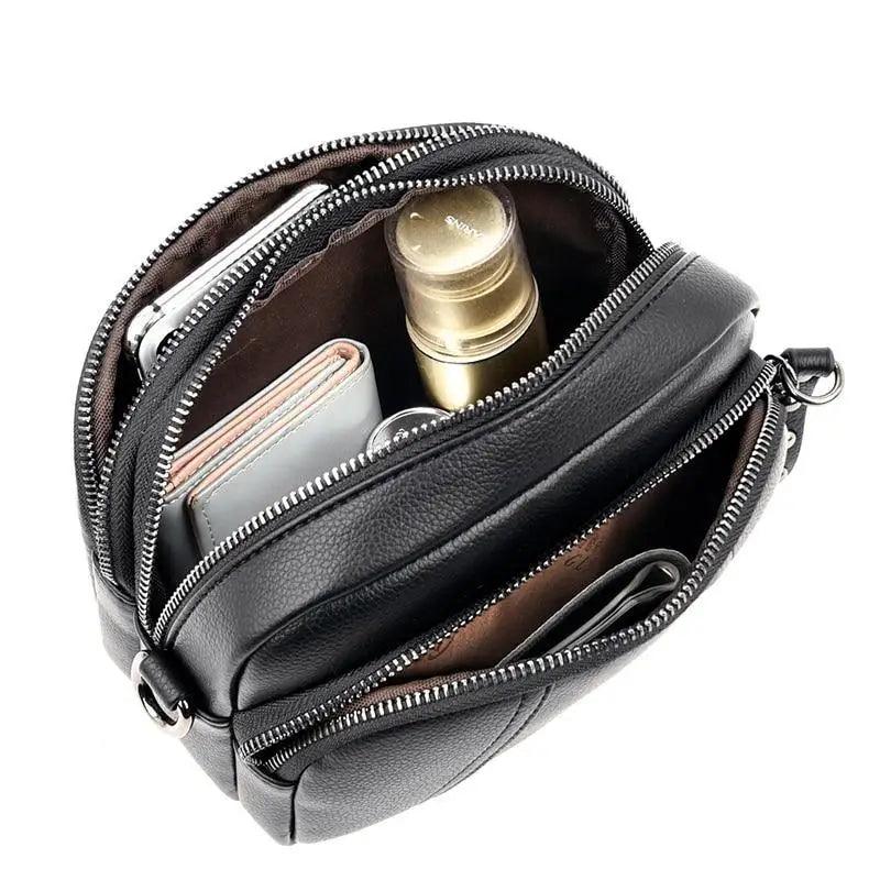 Stylish Soft Leather Crossbody Shoulder Bag with Adjustable Strap