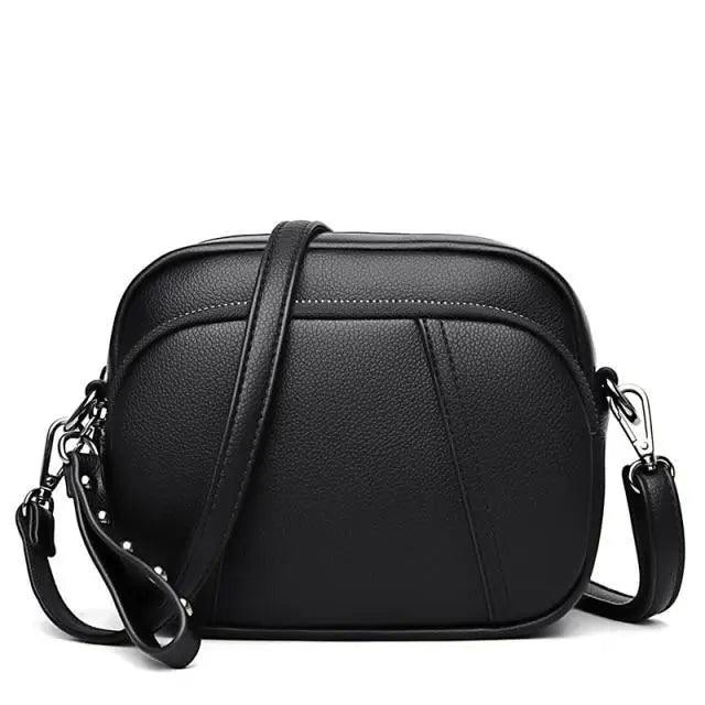 Stylish Soft Leather Crossbody Shoulder Bag with Adjustable Strap