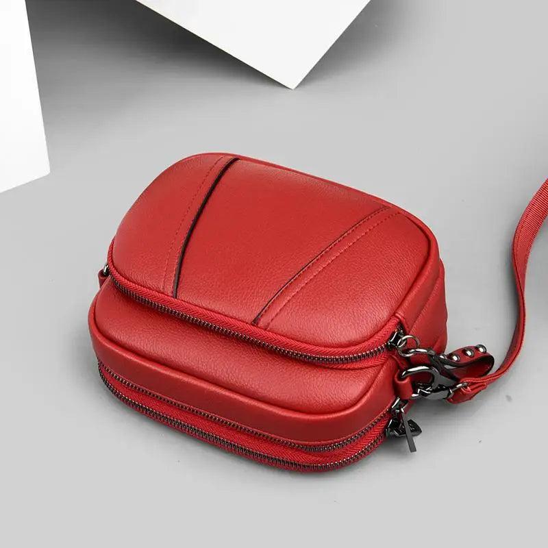 Stylish Soft Leather Crossbody Shoulder Bag with Adjustable Strap
