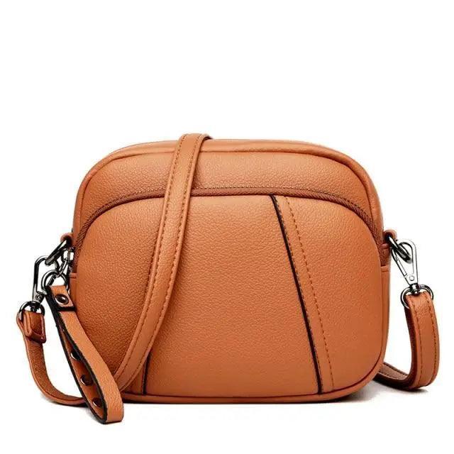 Stylish Soft Leather Crossbody Shoulder Bag with Adjustable Strap