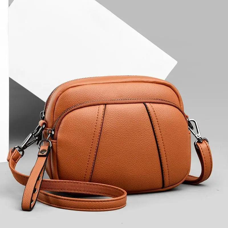 Stylish Soft Leather Crossbody Shoulder Bag with Adjustable Strap