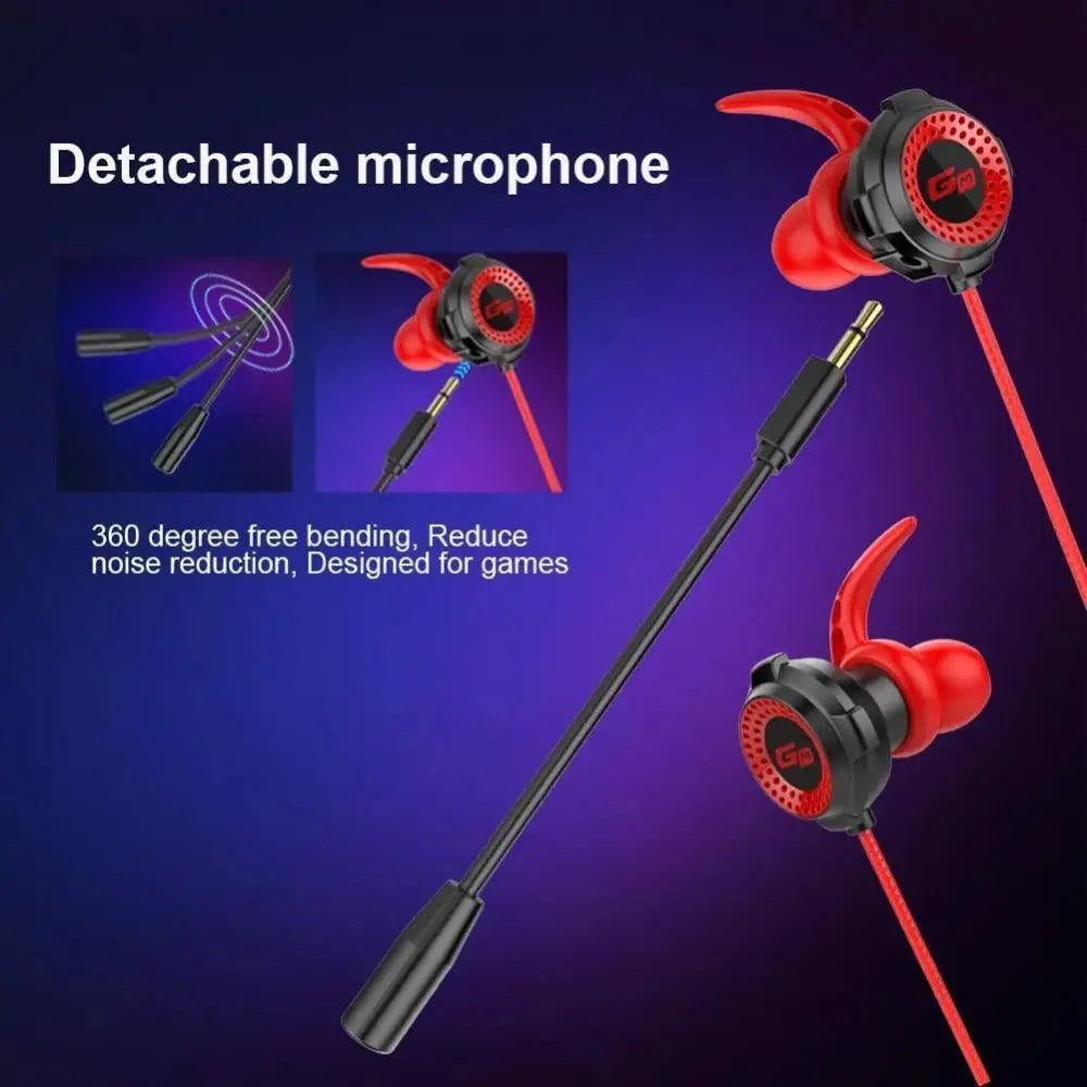 Universal Wired In-Ear Gaming Headphones with Detachable Microphone