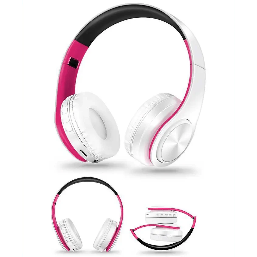Foldable Wireless Bluetooth Stereo Headphones with FM & SD Slot