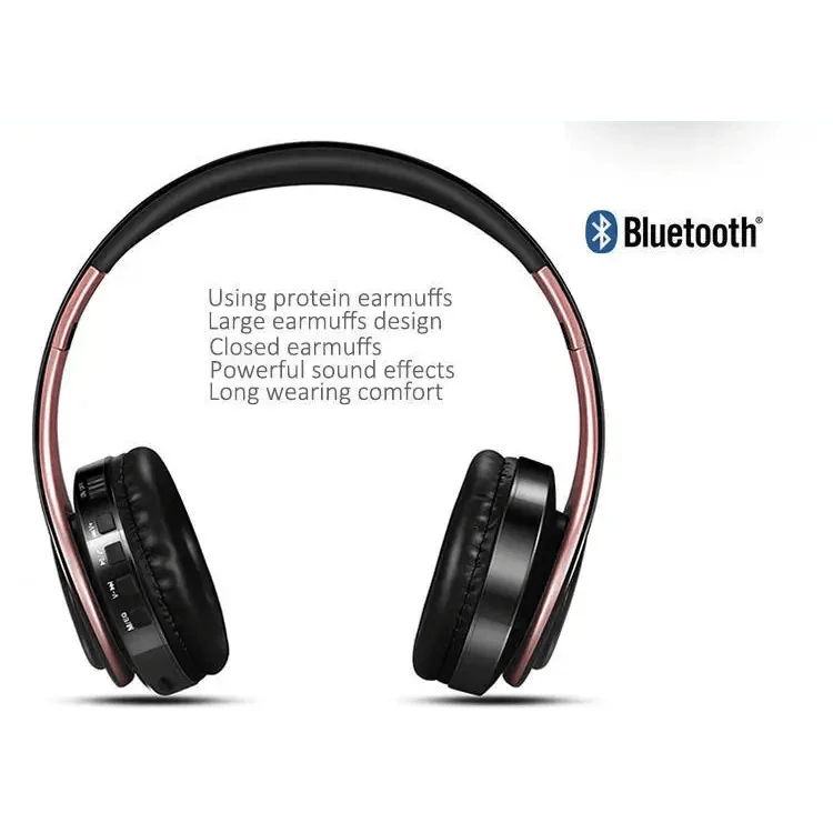 Foldable Wireless Bluetooth Stereo Headphones with FM & SD Slot