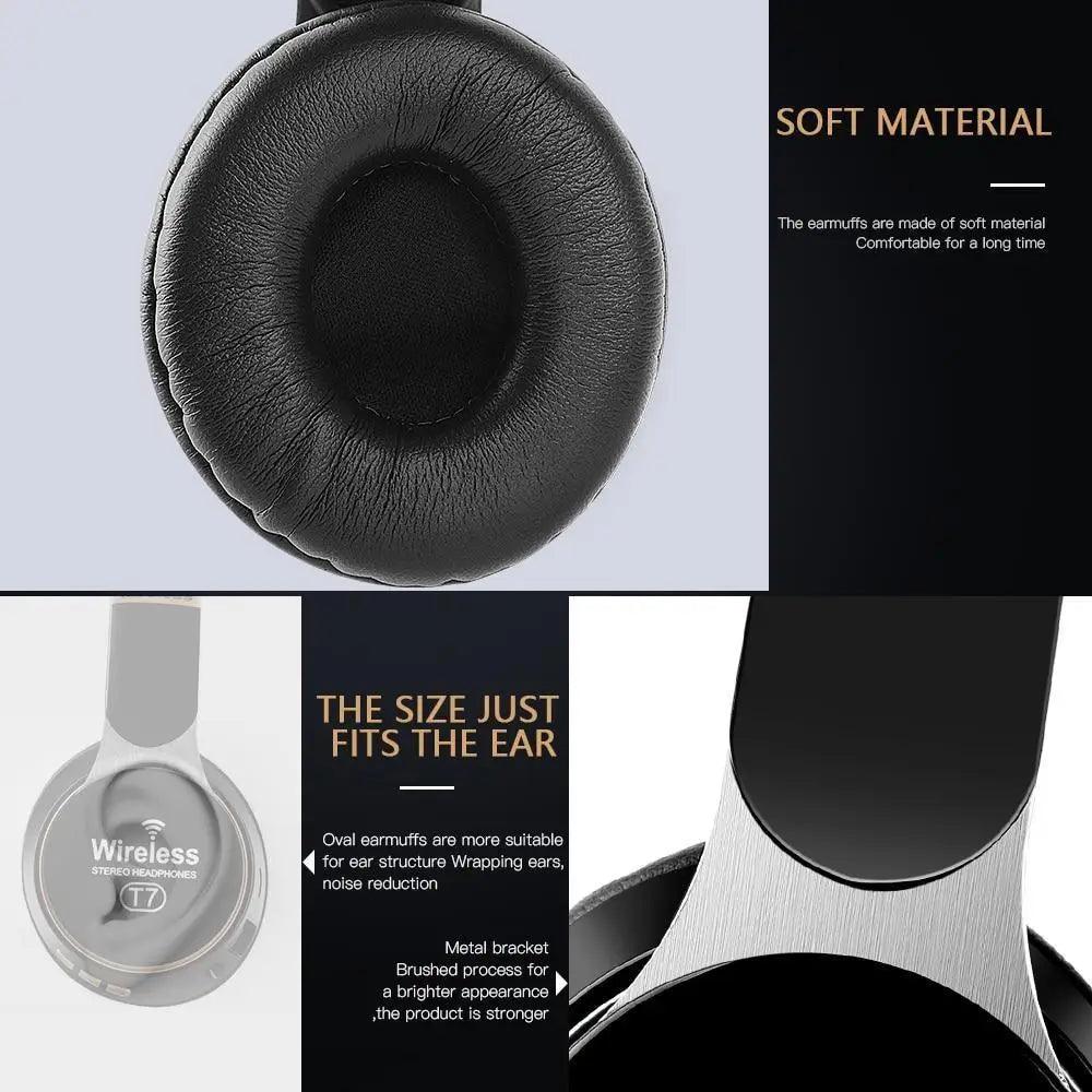 Wireless Foldable Bluetooth Headphones with Mic, Stereo Sport Gear