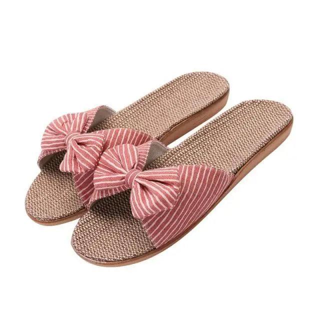 Floral Flax Summer Slippers Bohemian Elegant Women's Sandals