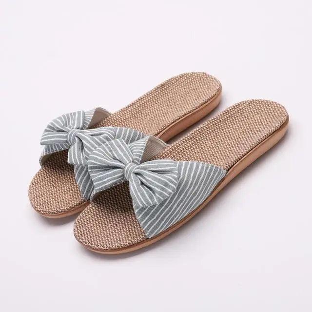 Floral Flax Summer Slippers Bohemian Elegant Women's Sandals