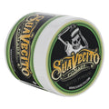 Suavecito Matte Pomade 4oz container featuring green, black, and white design elements.