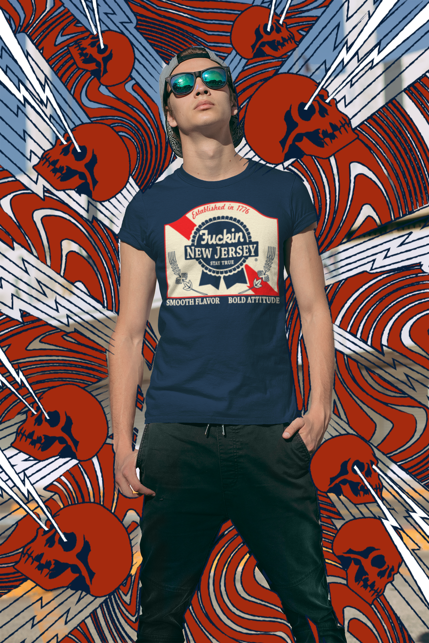 Blue Ribbon T-Shirt: Vintage Newark Brewing Parody Graphic Tee