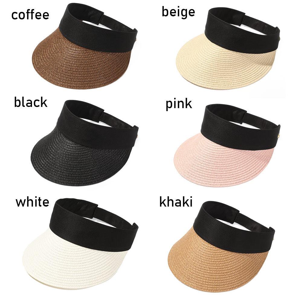 Women's Wide Brim Foldable Sun Hat - Adjustable Portable Beach Visor