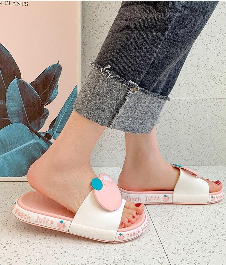 Cute Fruit Print Beach Slides Lightweight Non-Slip Pool Sandals