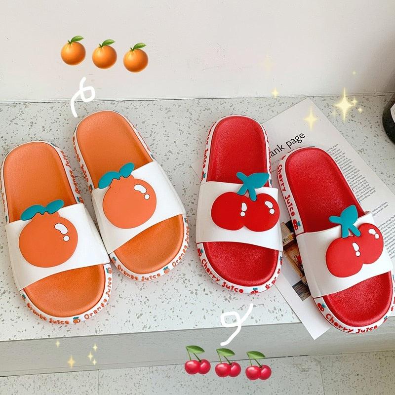 Cute Fruit Print Beach Slides Lightweight Non-Slip Pool Sandals