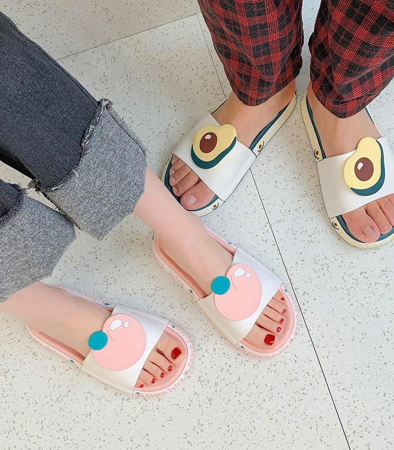 Cute Fruit Print Beach Slides Lightweight Non-Slip Pool Sandals