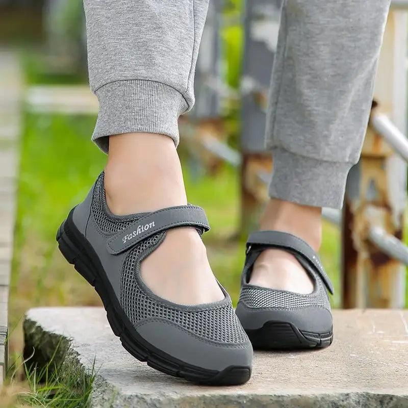 Women's Breathable Knit Sport Sneakers - Comfortable Athletic Shoes