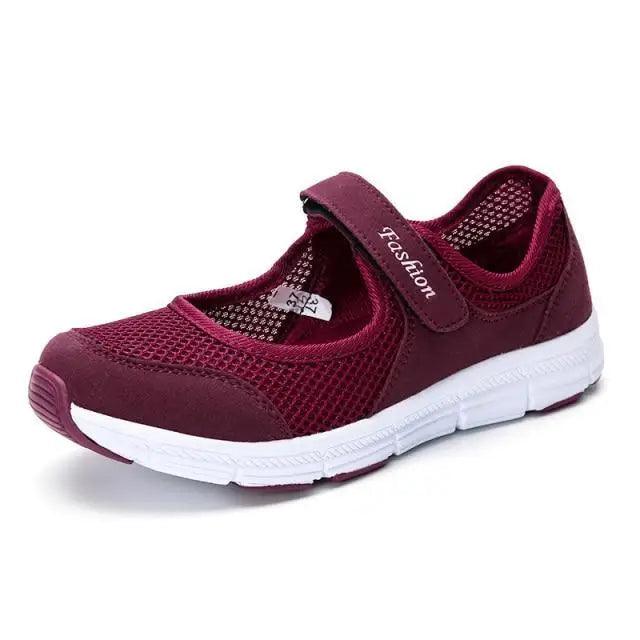 Women's Breathable Knit Sport Sneakers - Comfortable Athletic Shoes