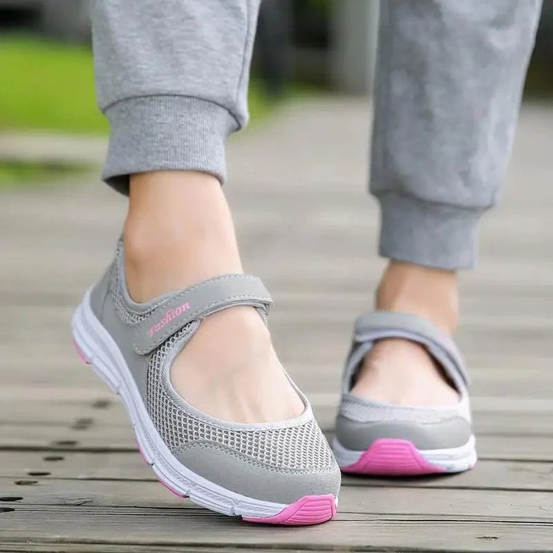 Women's Breathable Knit Sport Sneakers - Comfortable Athletic Shoes