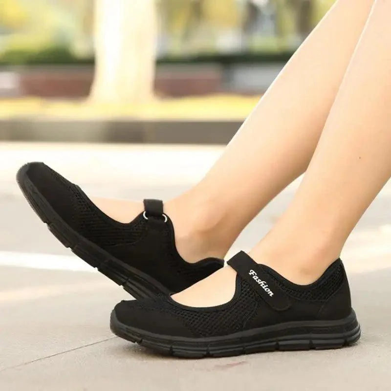 Women's Breathable Knit Sport Sneakers - Comfortable Athletic Shoes