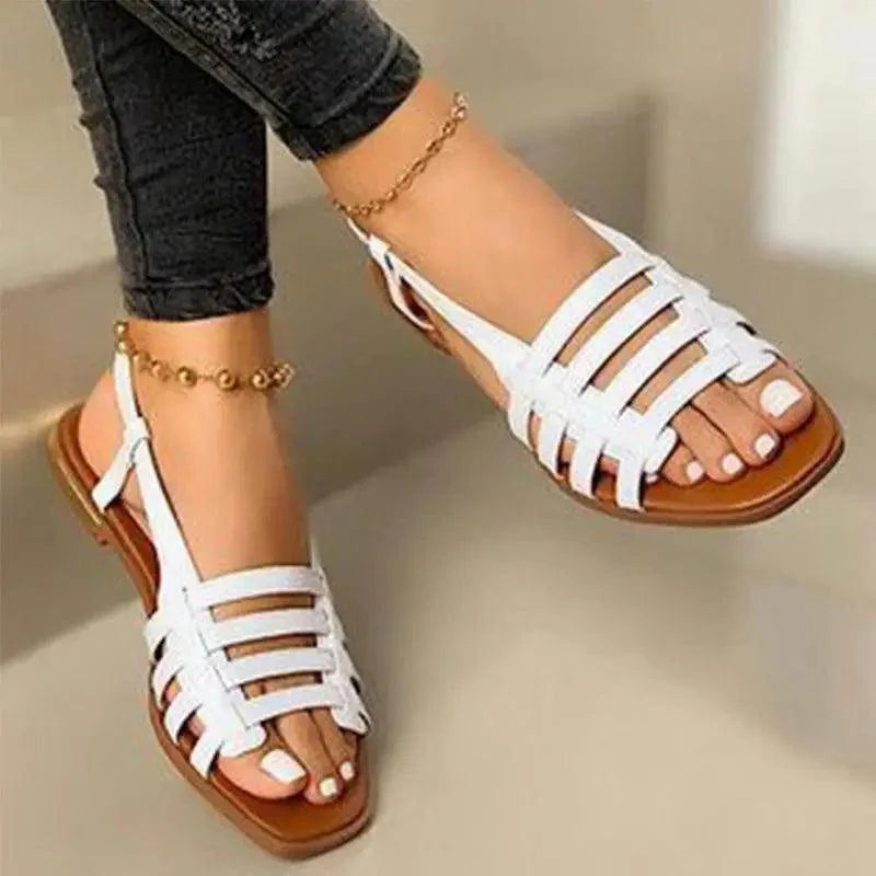 Summer Cristal Shine Women's Leather Sandals - Glamorous Luxury