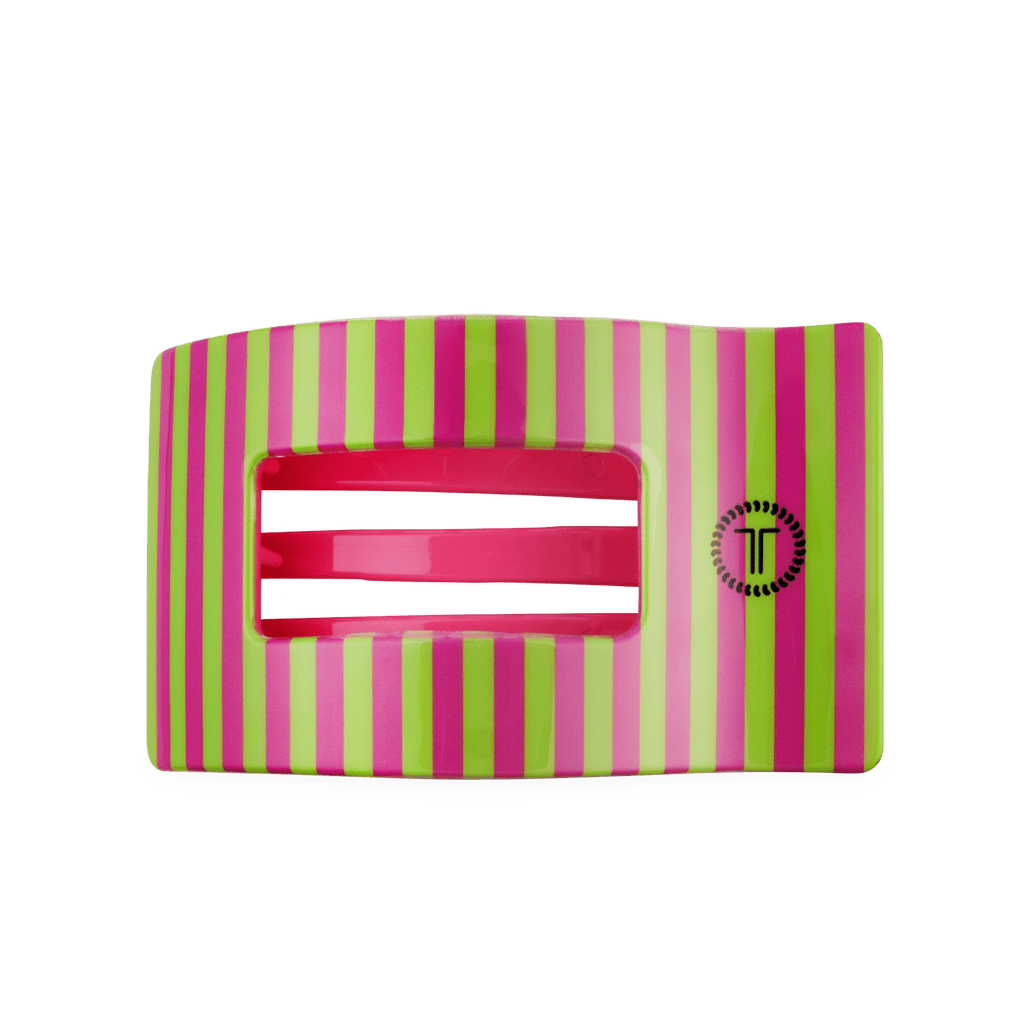 Large pink flat rectangle hair clip for thick hair