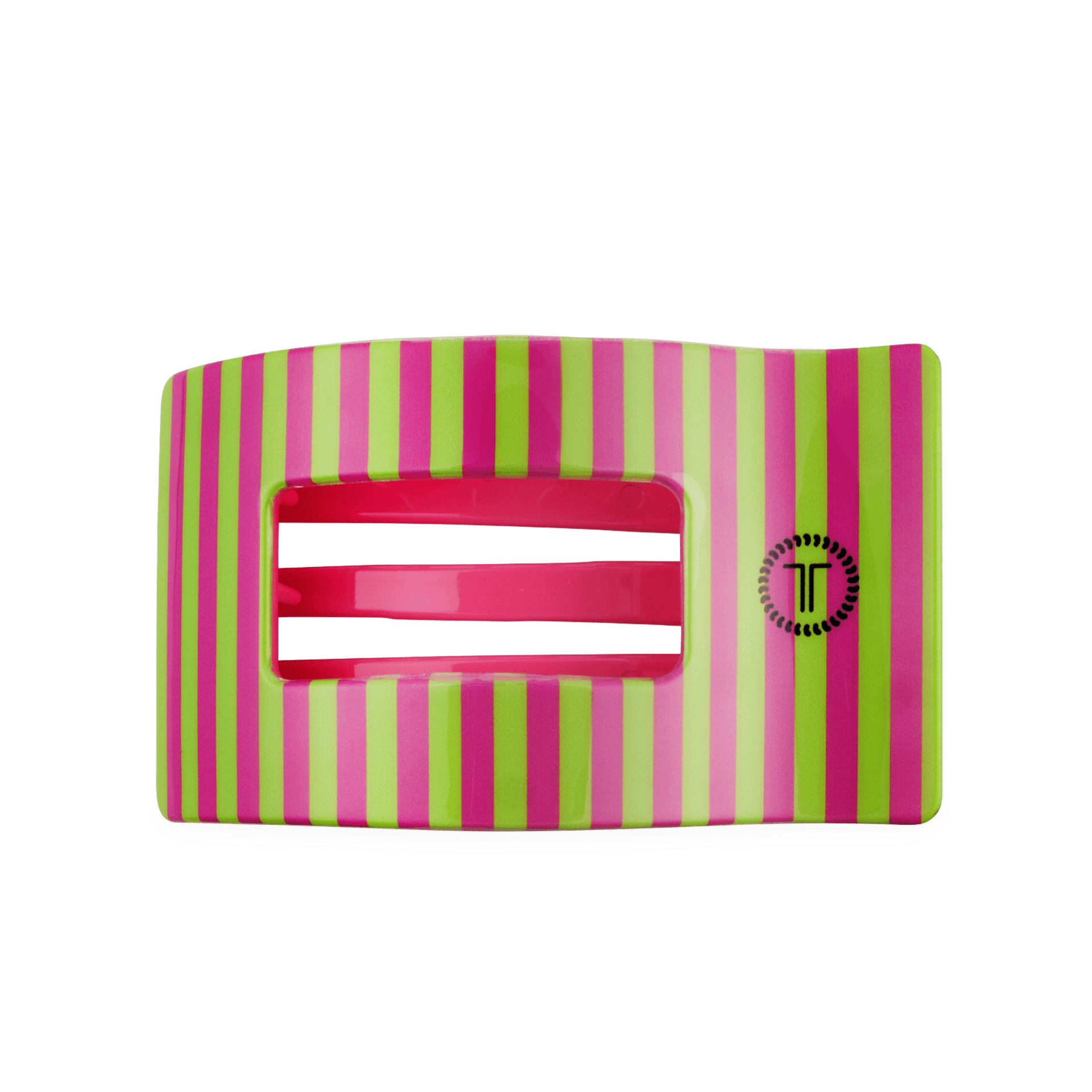 Large pink flat rectangle hair clip for thick hair