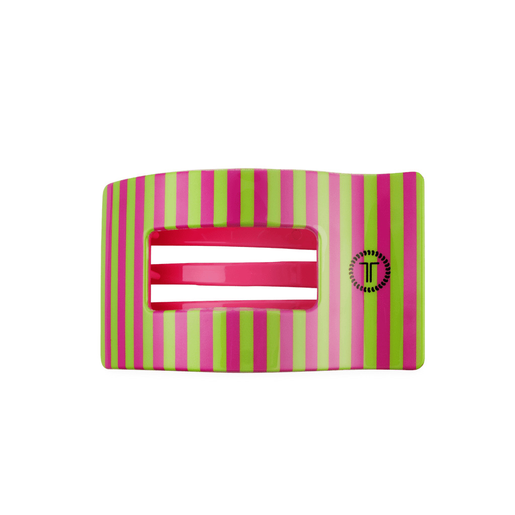 Medium flat rectangular hair clip in pink Summer Crush color