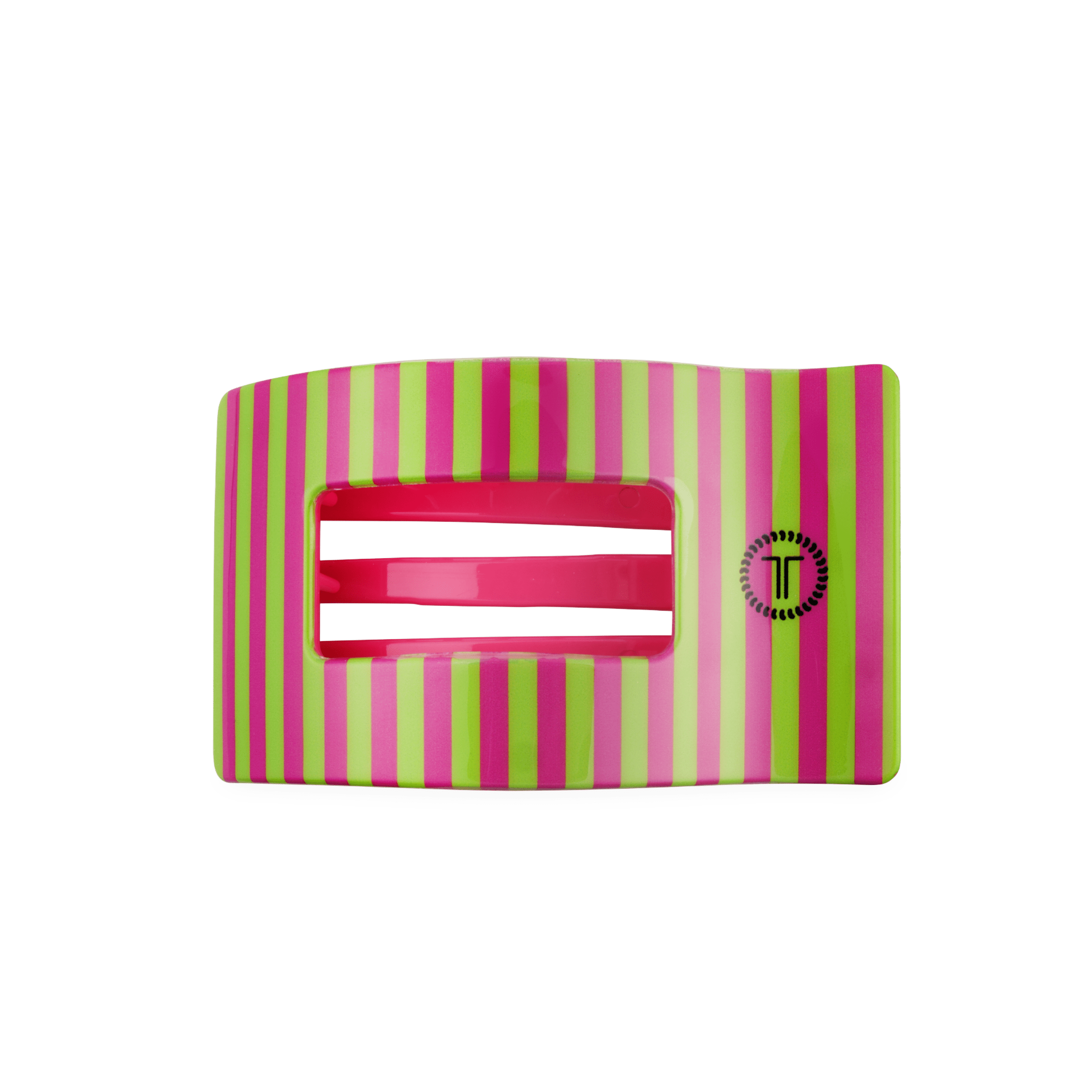 Medium flat rectangular hair clip in pink Summer Crush color