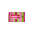 Pink small flat rectangle hair clip with comfortable low-profile design