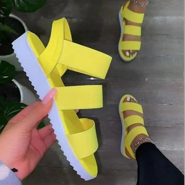 Women's Elastic Beach Sandals - Comfortable Sporty Slip-On Shoes