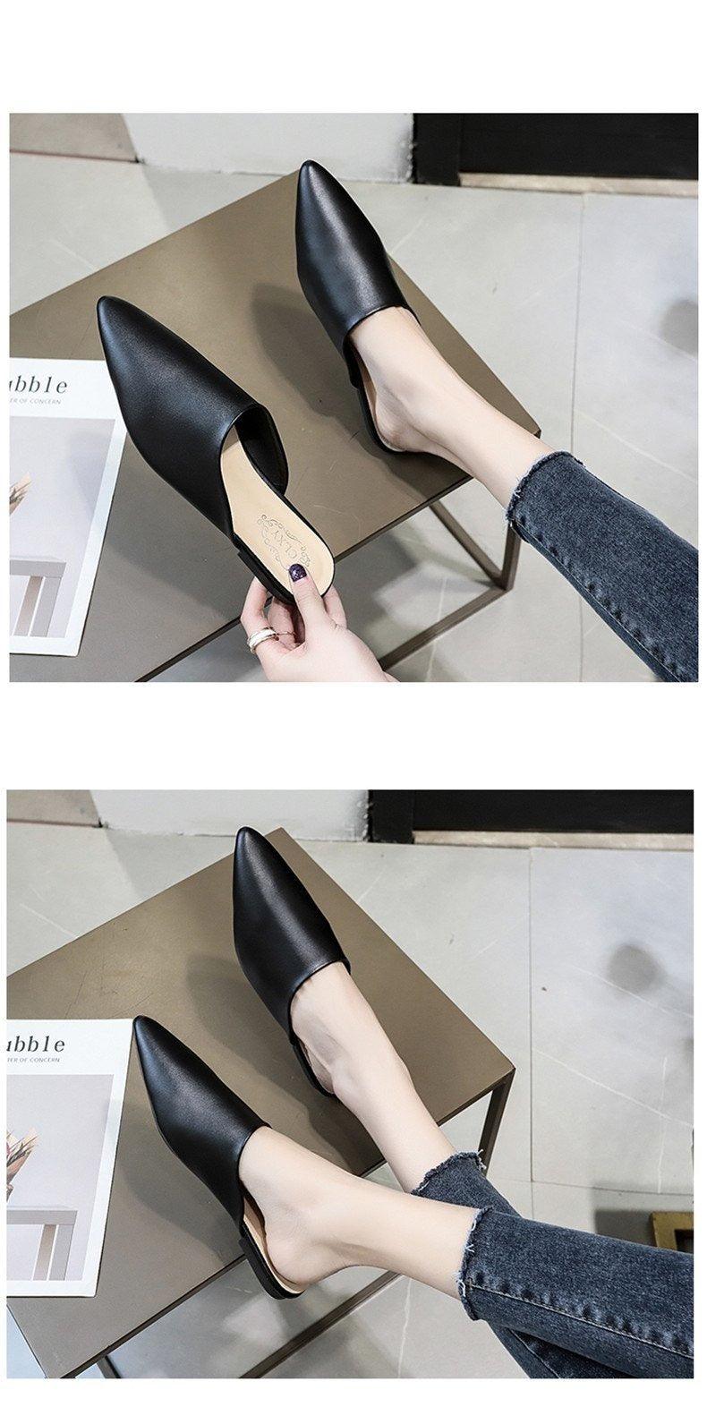 Elegant Square Heel Slip-On Mules Comfortable Women's Loafers