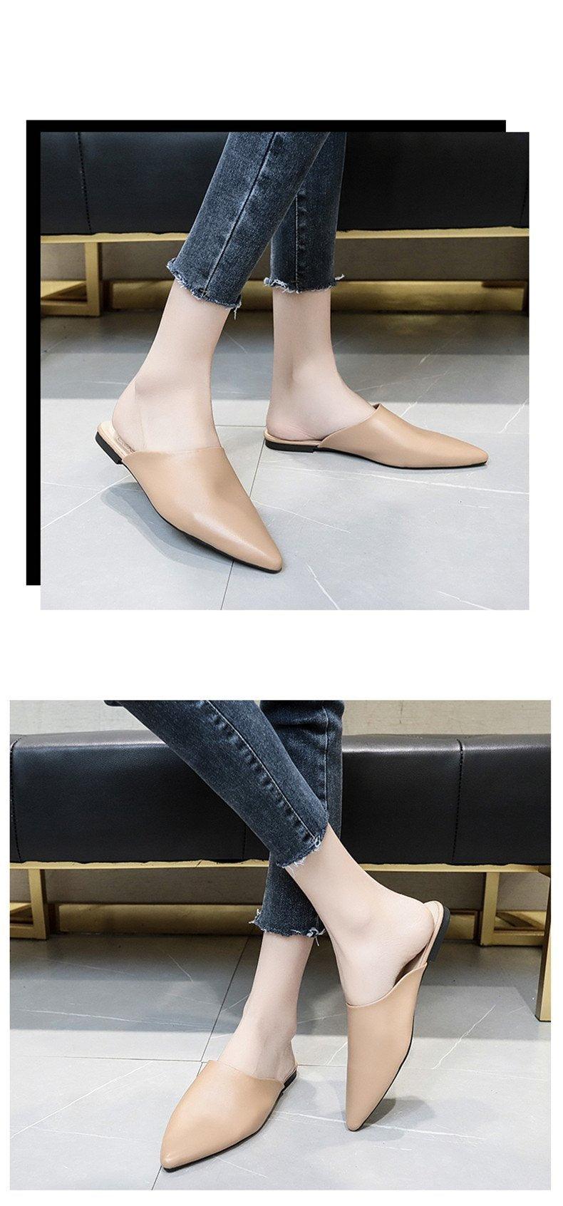 Elegant Square Heel Slip-On Mules Comfortable Women's Loafers