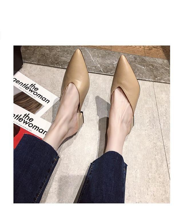 Elegant Square Heel Slip-On Mules Comfortable Women's Loafers