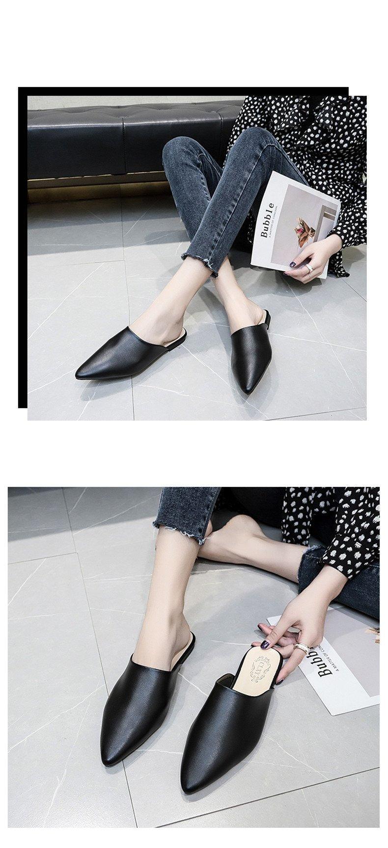 Elegant Square Heel Slip-On Mules Comfortable Women's Loafers