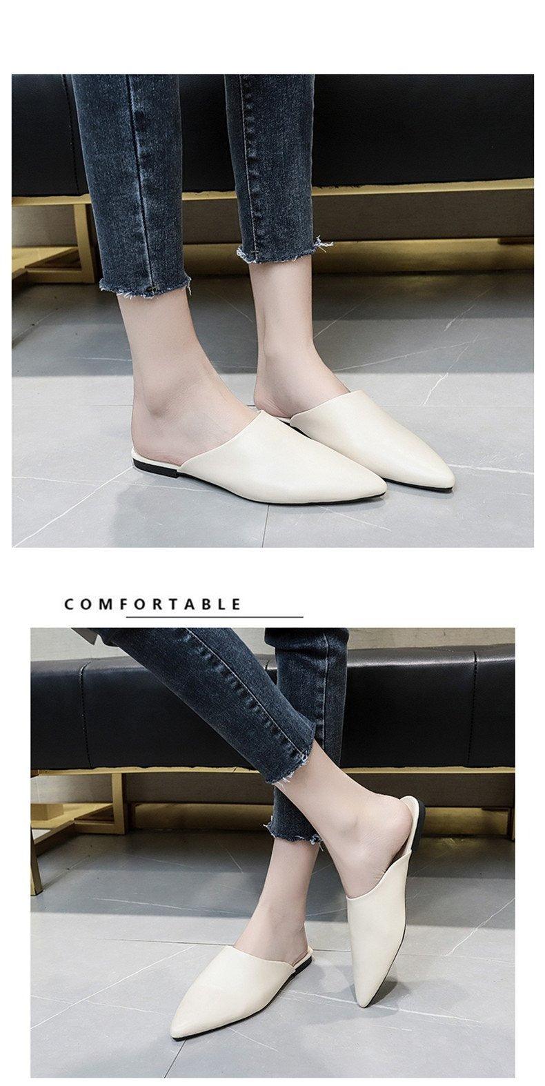 Elegant Square Heel Slip-On Mules Comfortable Women's Loafers