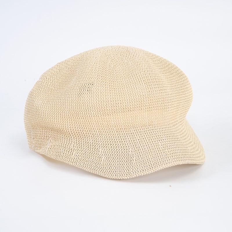 Women's Retro Adjustable Mesh Beret Breathable Summer Beanie Hat