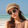 Women's Retro Adjustable Mesh Beret Breathable Summer Beanie Hat