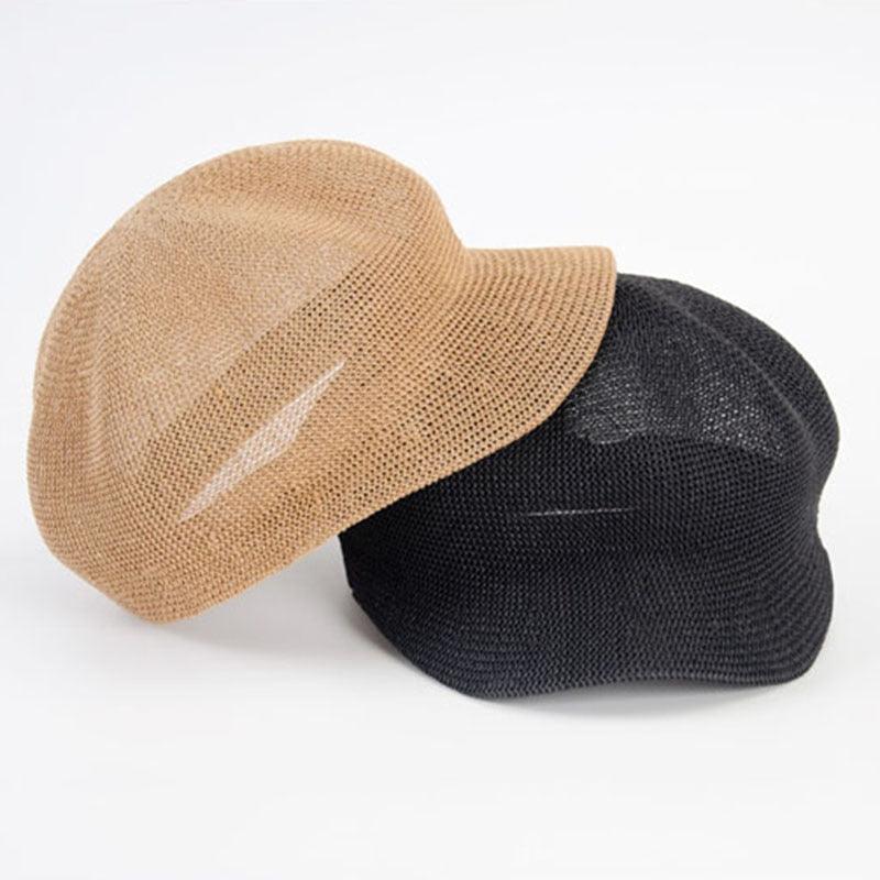 Women's Retro Adjustable Mesh Beret Breathable Summer Beanie Hat