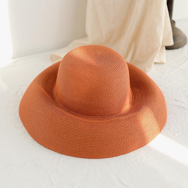 Wide Brim Floppy Straw Sun Hat for Women, Foldable Beach Accessory