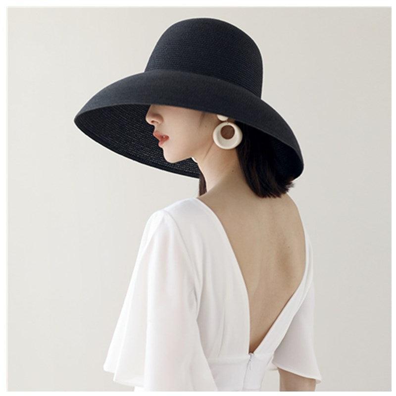 Wide Brim Floppy Straw Sun Hat for Women, Foldable Beach Accessory