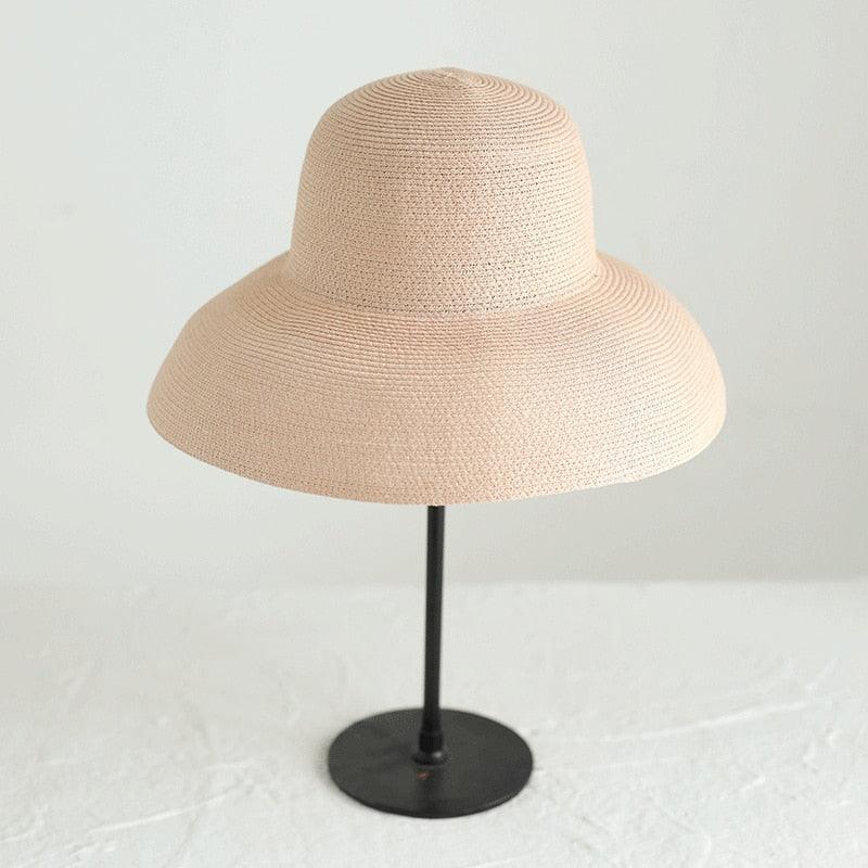 Wide Brim Floppy Straw Sun Hat for Women, Foldable Beach Accessory