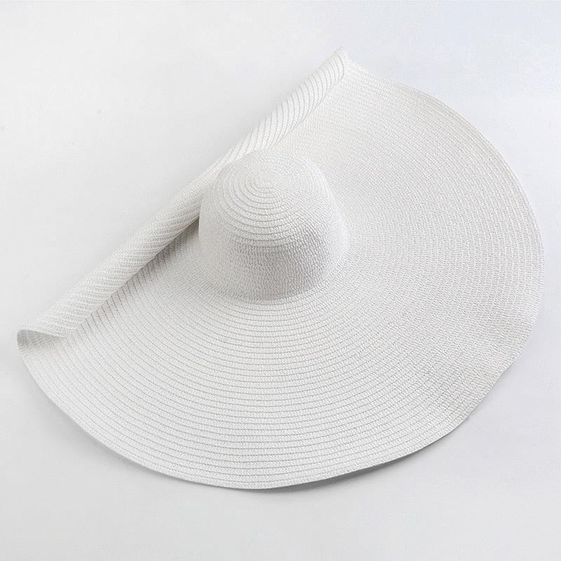 Oversized Wide Brim Straw Sun Hat – Packable UV Protection