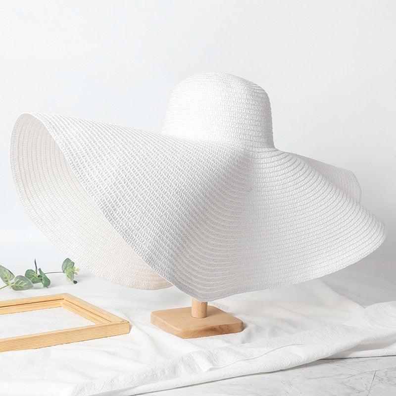 Oversized Wide Brim Straw Sun Hat – Packable UV Protection