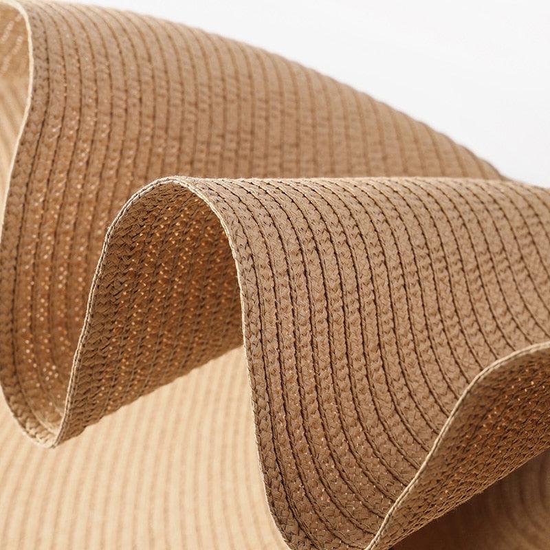 Oversized Wide Brim Straw Sun Hat – Packable UV Protection