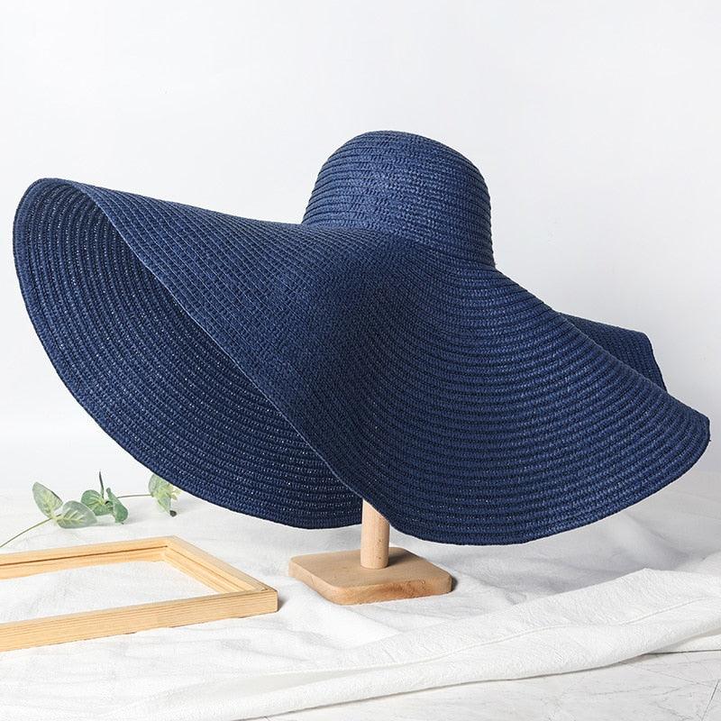 Oversized Wide Brim Straw Sun Hat – Packable UV Protection