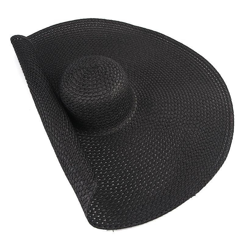 Oversized Wide Brim Straw Sun Hat – Packable UV Protection