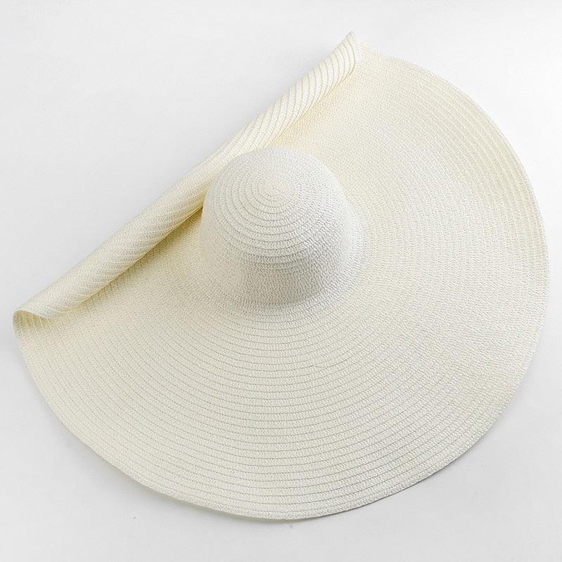 Oversized Wide Brim Straw Sun Hat – Packable UV Protection