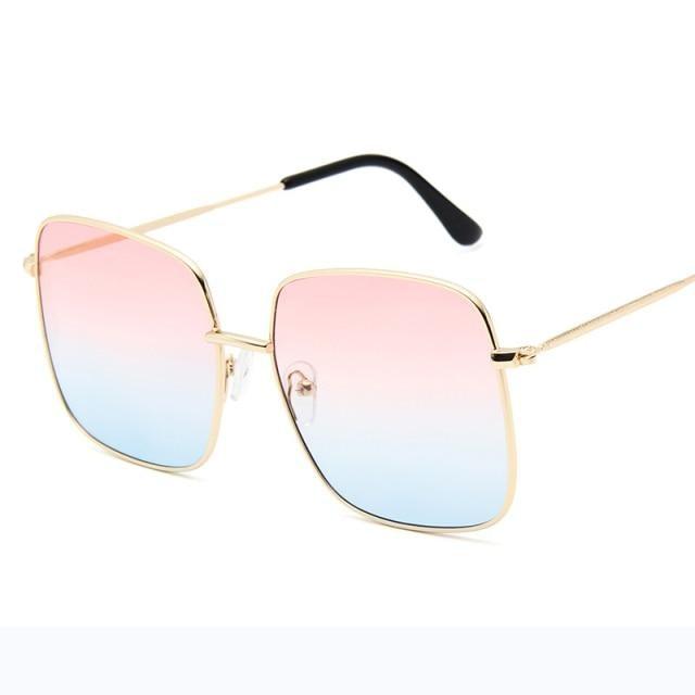 Elegant Square Sunglasses Lightweight Metal Frame UV Protection