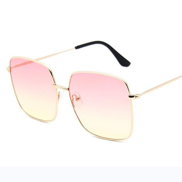 Elegant Square Sunglasses Lightweight Metal Frame UV Protection