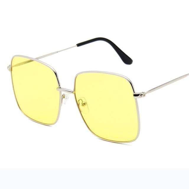 Elegant Square Sunglasses Lightweight Metal Frame UV Protection