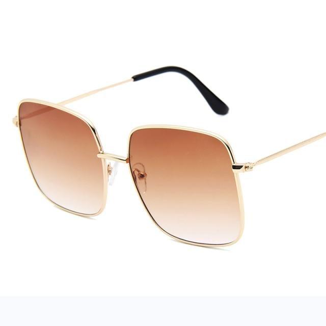 Elegant Square Sunglasses Lightweight Metal Frame UV Protection